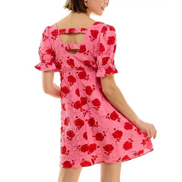 Floral Print Textured Dress CRYSTAL DOLL Size XS - Picture 3 of 5